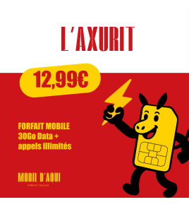 L'Axurit - Forfait Catalan illimité 30Go Data à partir de 12,99€ TTC /Mois